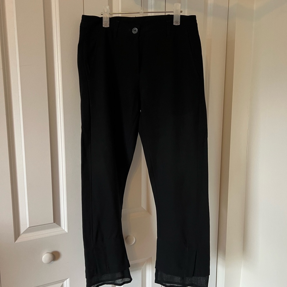 Ann Demeulemeester Black Wool Crepe Trousers